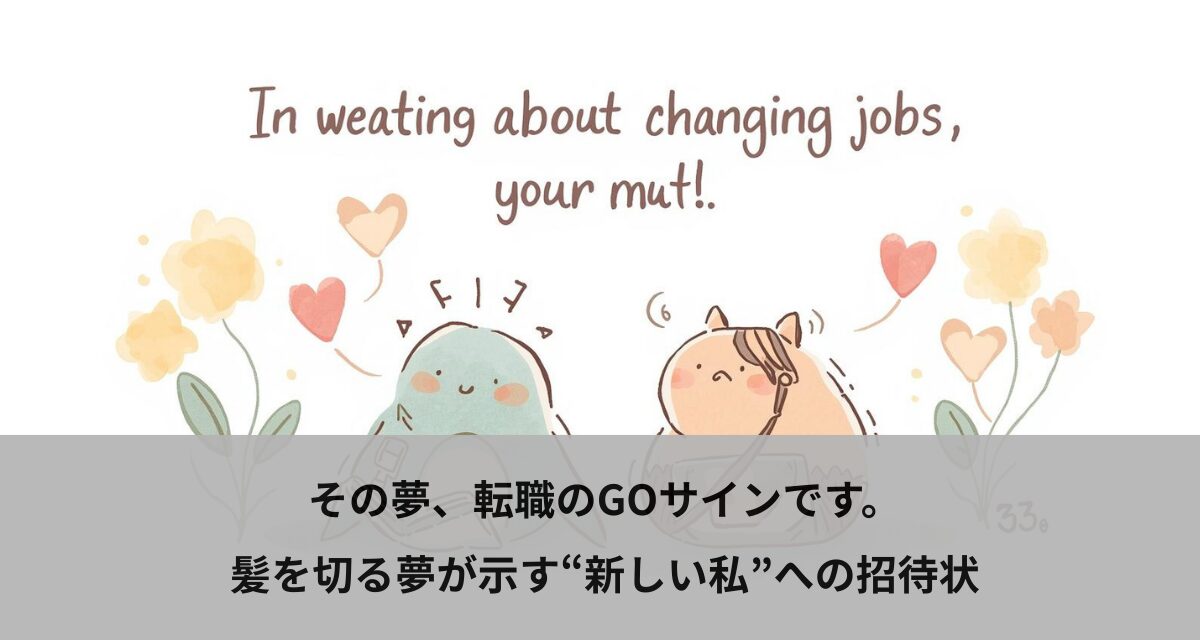 その夢、転職のGOサインです。髪を切る夢が示す“新しい私”への招待状