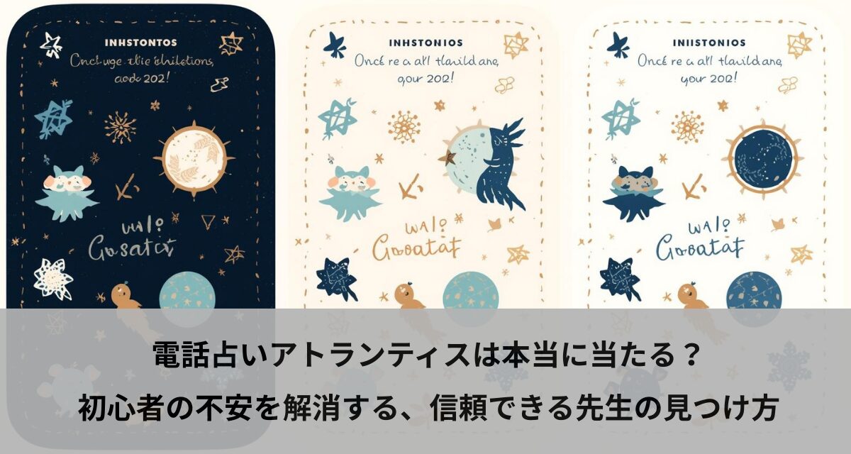 電話占いアトランティスは本当に当たる？初心者の不安を解消する、信頼できる先生の見つけ方