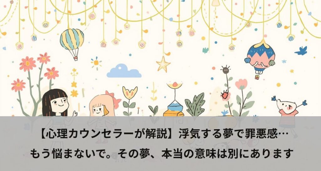 【心理カウンセラーが解説】浮気する夢で罪悪感…もう悩まないで。その夢、本当の意味は別にあります