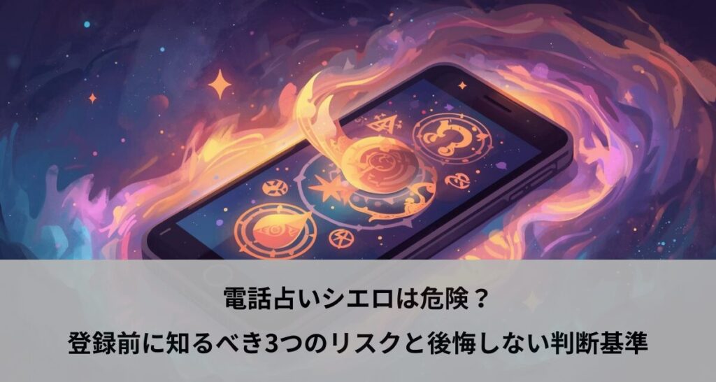 電話占いシエロは危険？登録前に知るべき3つのリスクと後悔しない判断基準
