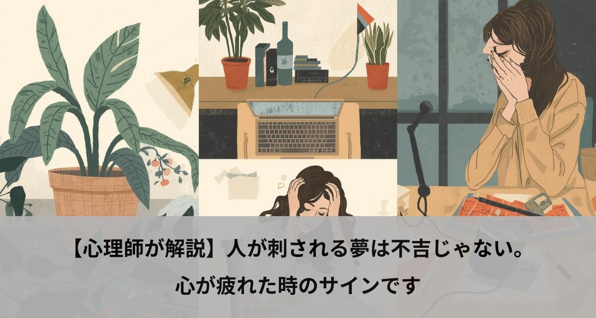 【心理師が解説】人が刺される夢は不吉じゃない。心が疲れた時のサインです