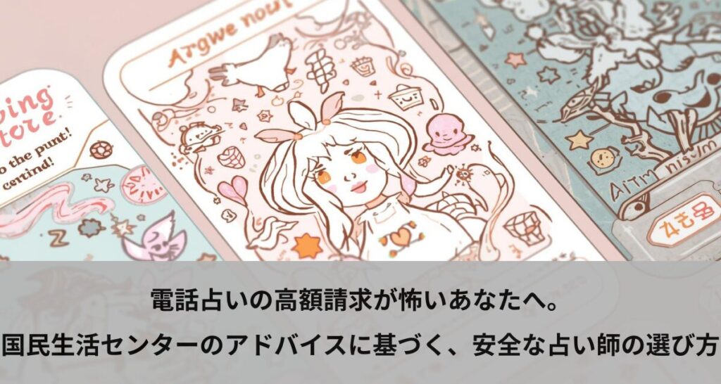電話占いの高額請求が怖いあなたへ。国民生活センターのアドバイスに基づく、安全な占い師の選び方