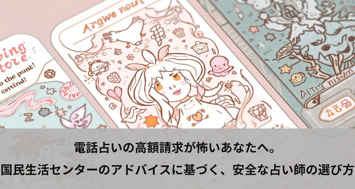 電話占いの高額請求が怖いあなたへ。国民生活センターのアドバイスに基づく、安全な占い師の選び方