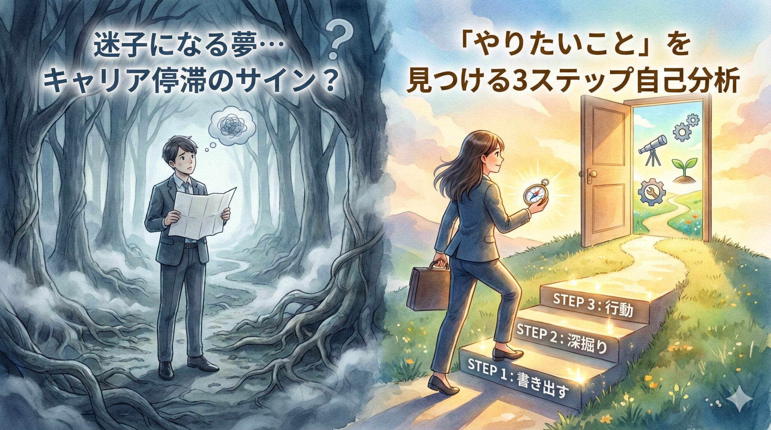 迷子になる夢はキャリア停滞のサイン？「やりたいこと」を見つける3ステップ自己分析