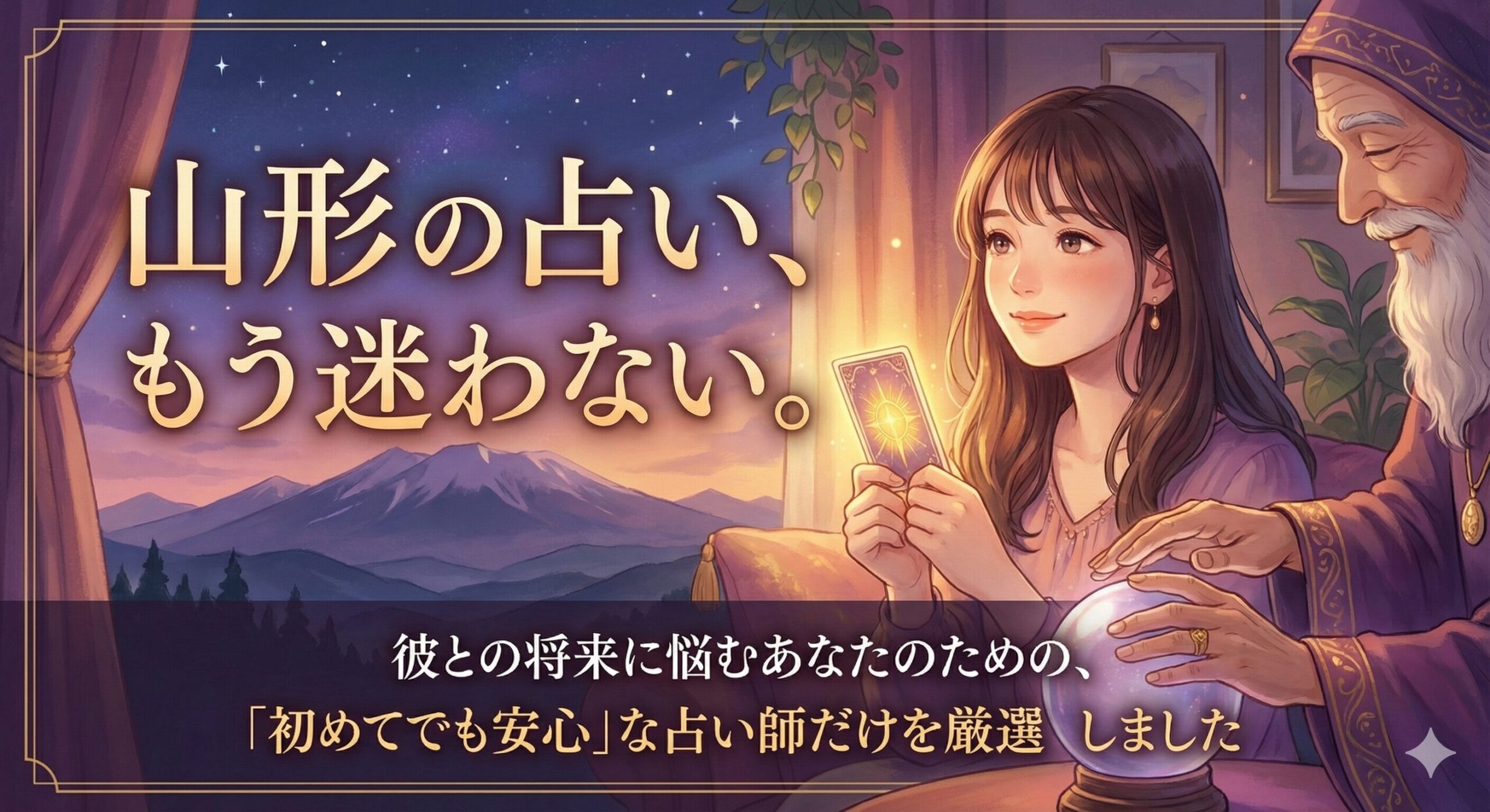 山形の占い、もう迷わない。彼との将来に悩むあなたのための、「初めてでも安心」な占い師だけを厳選しました