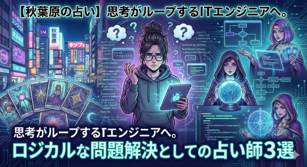【秋葉原の占い】思考がループするITエンジニアへ。ロジカルな問題解決としての占い師3選