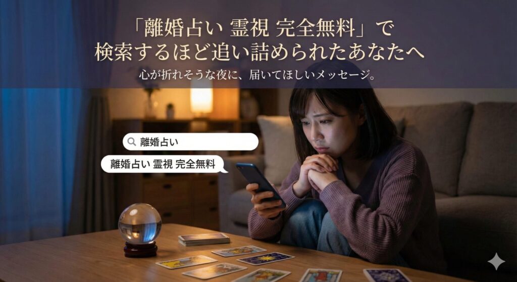 「離婚占い 霊視 完全無料」で検索するほど追い詰められたあなたへ