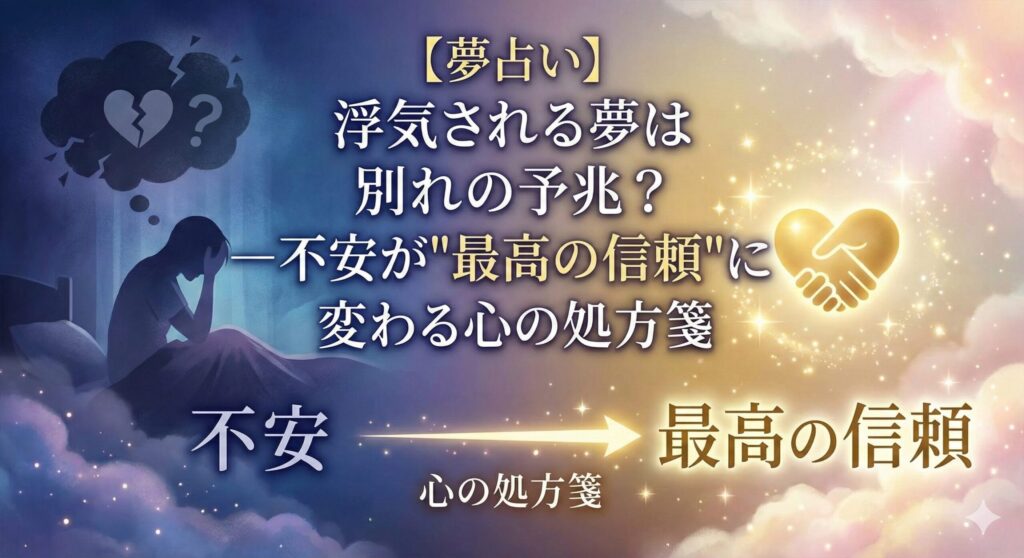 【夢占い】浮気される夢は別れの予兆？―不安が"最高の信頼"に変わる心の処方箋