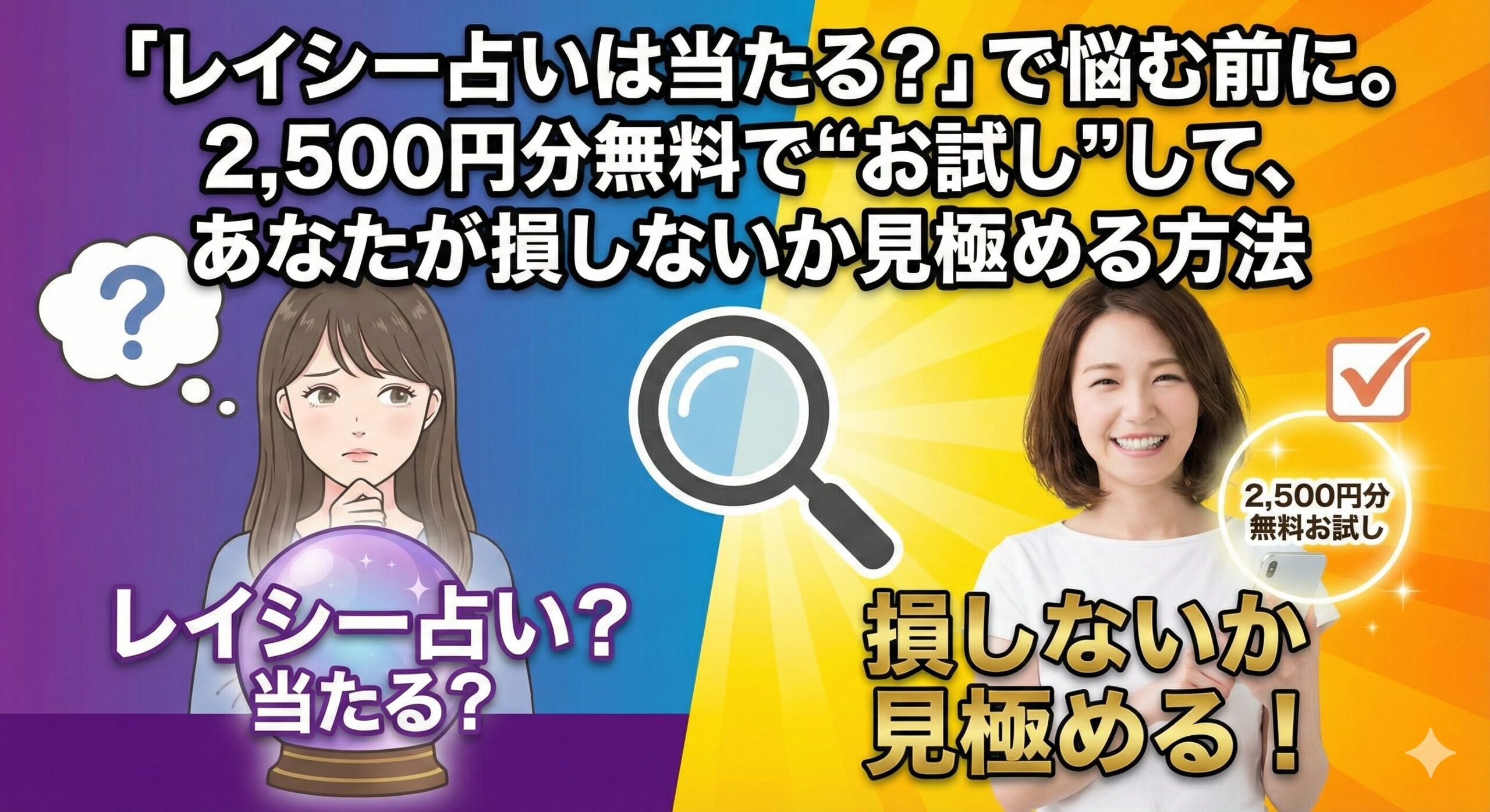 「レイシー占いは当たる？」で悩む前に。2,500円分無料で“お試し”して、あなたが損しないか見極める方法