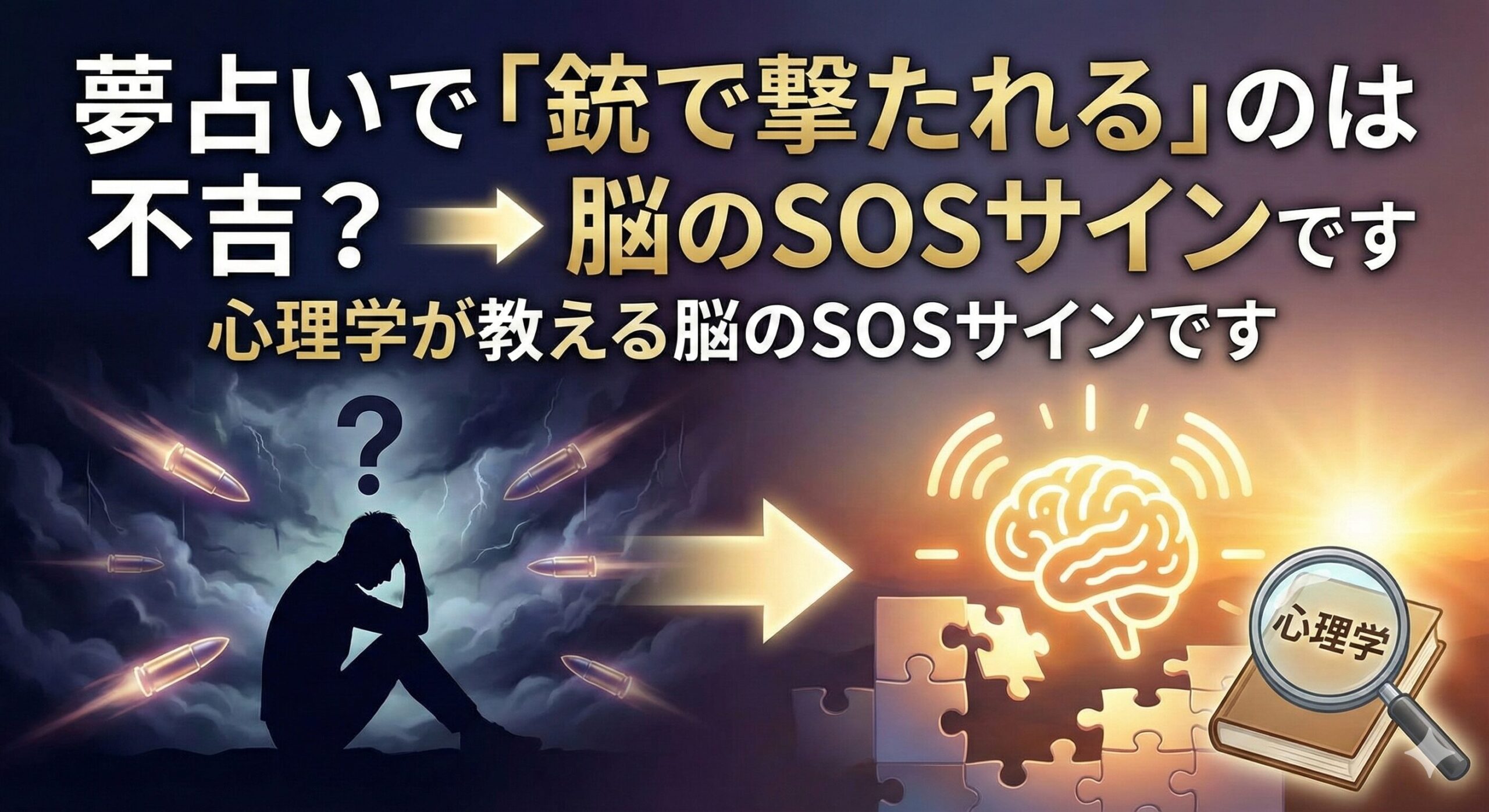 夢占いで「銃で撃たれる」のは不吉？→いいえ、心理学が教える脳のSOSサインです