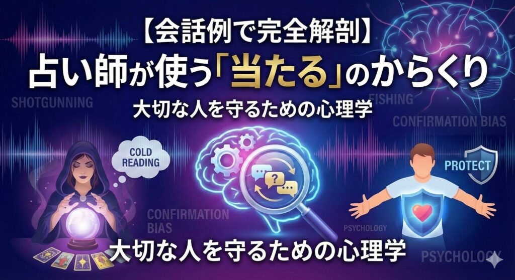 【会話例で完全解剖】占い師が使う「当たる」のからくり。大切な人を守るための心理学