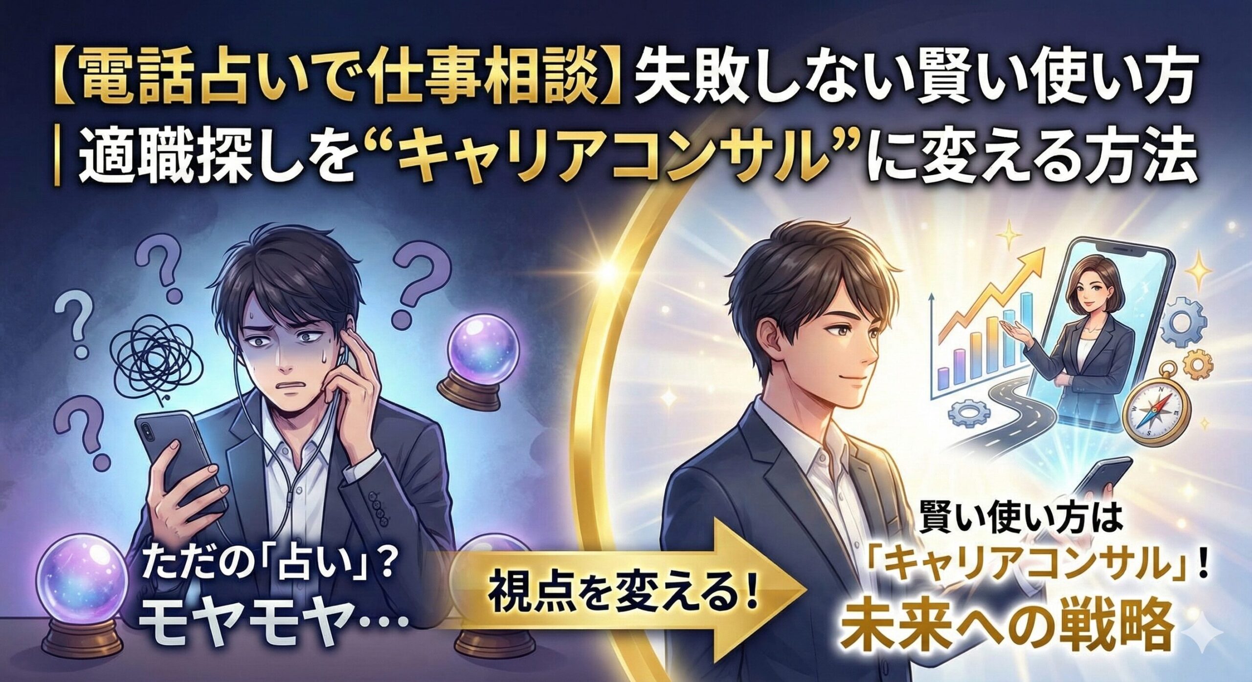 【電話占いで仕事相談】失敗しない賢い使い方｜適職探しを“キャリアコンサル”に変える方法