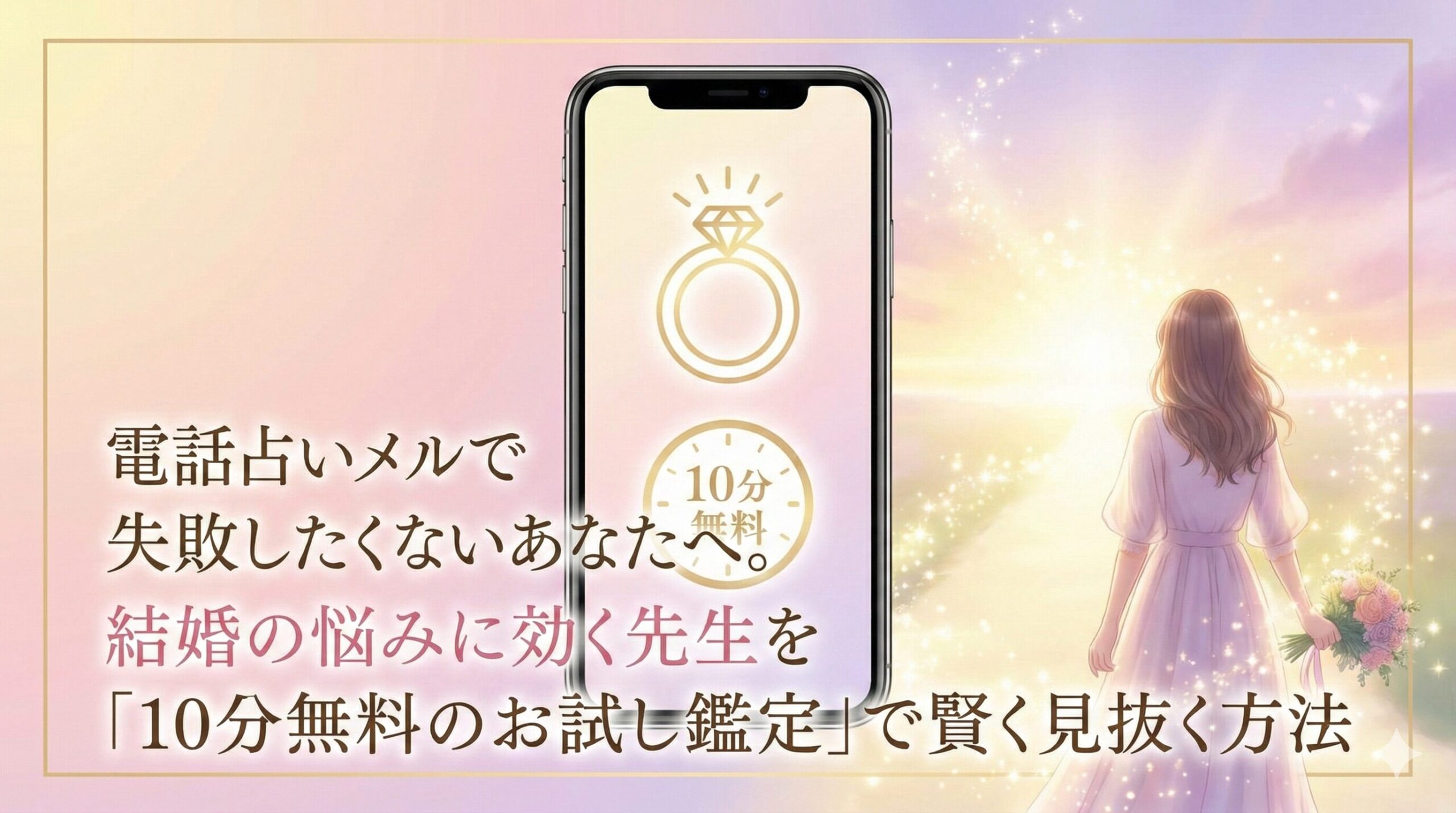 電話占いメルで失敗したくないあなたへ。結婚の悩みに効く先生を「10分無料のお試し鑑定」で賢く見抜く方法