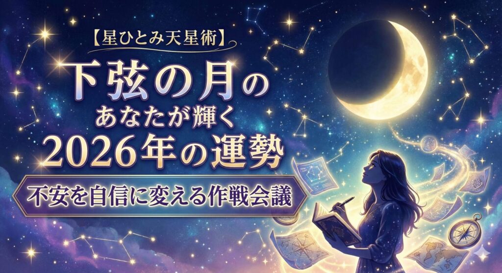 【星ひとみ天星術】下弦の月のあなたが輝く2026年の運勢｜不安を自信に変える作戦会議