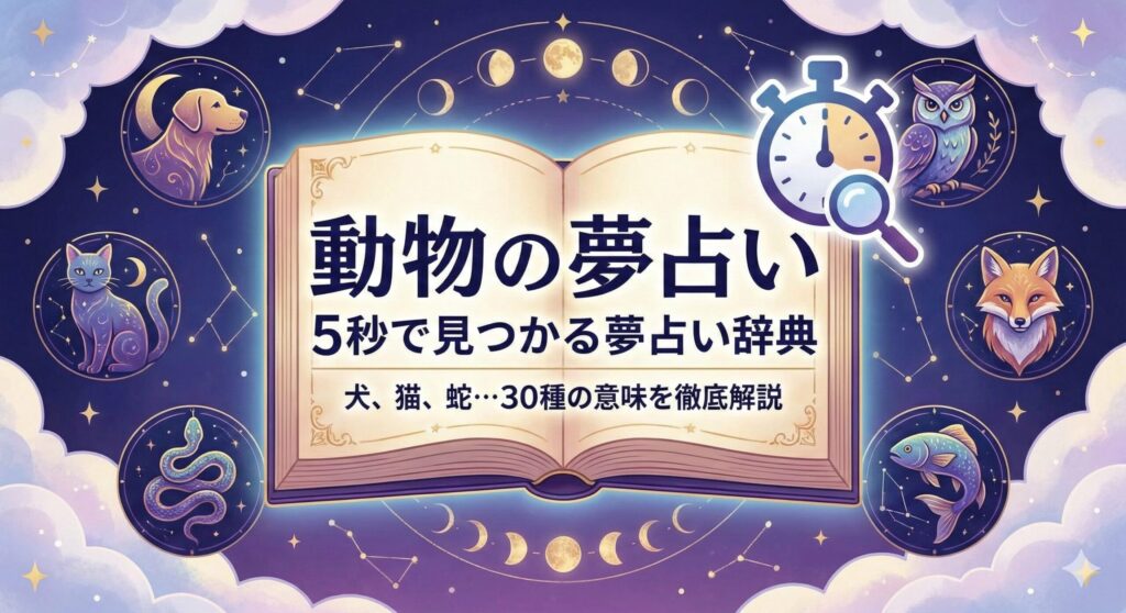 【動物の夢占い】5秒で見つかる夢占い辞典｜犬、猫、蛇…30種の意味を徹底解説