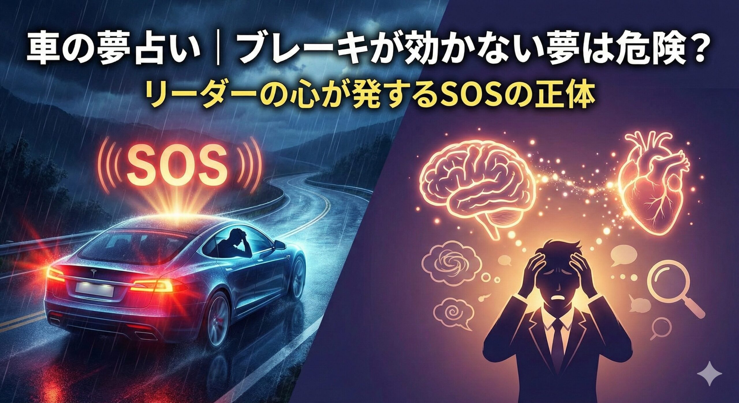 車の夢占い｜ブレーキが効かない夢は危険？リーダーの心が発するSOSの正体