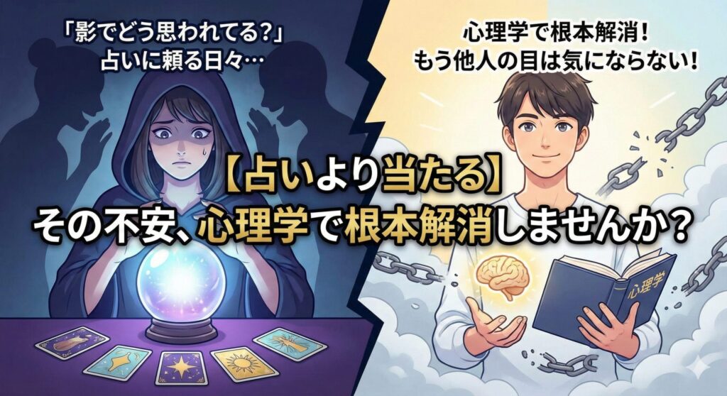 【占いより当たる】「影でどう思われてる？」その不安、心理学で根本解消しませんか？