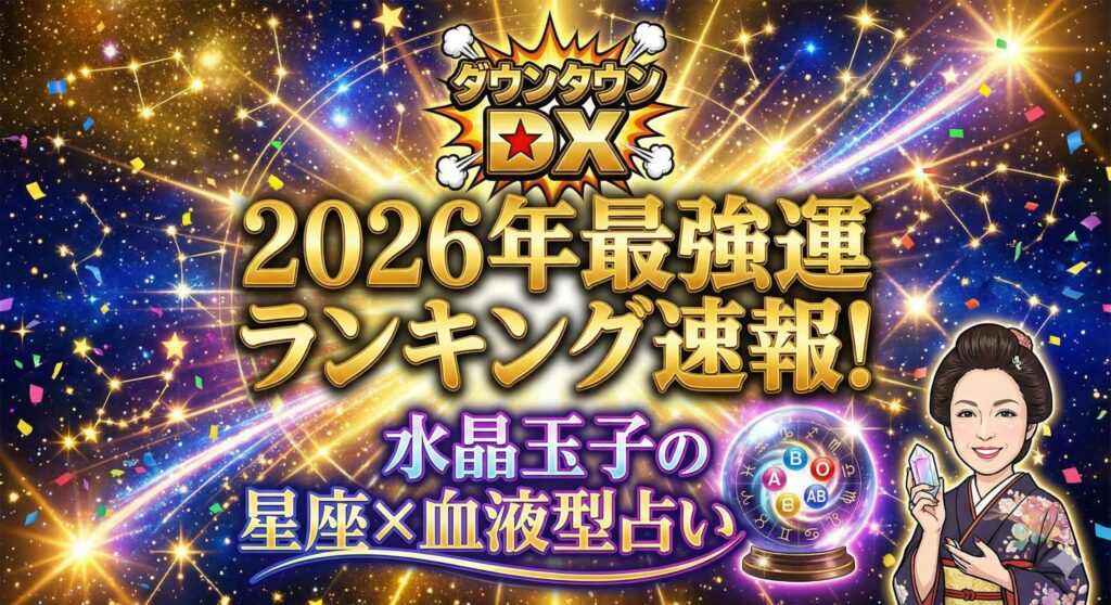 【ダウンタウンDX】2026年最強運ランキング速報！水晶玉子の星座×血液型占い