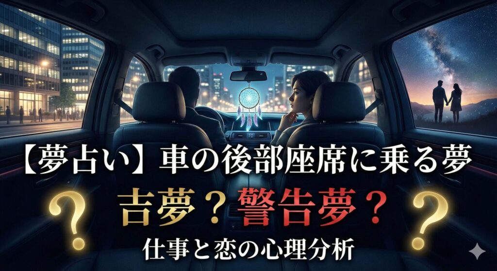 【夢占い】車の後部座席に乗る夢は吉夢？警告夢？仕事と恋の心理分析 アイキャッチ作成して