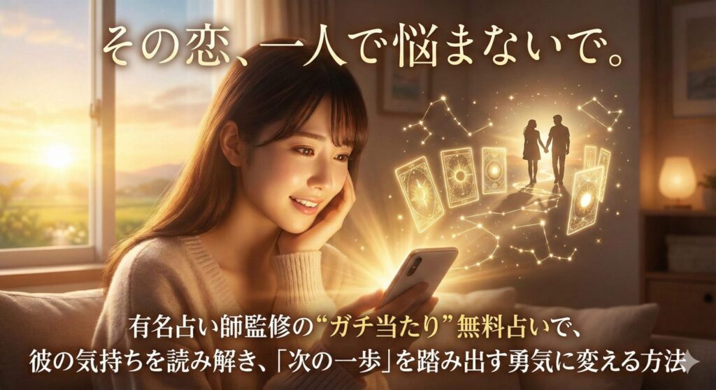 その恋、一人で悩まないで。有名占い師監修の“ガチ当たり”無料占いで、彼の気持ちを読み解き、「次の一歩」を踏み出す勇気に変える方法
