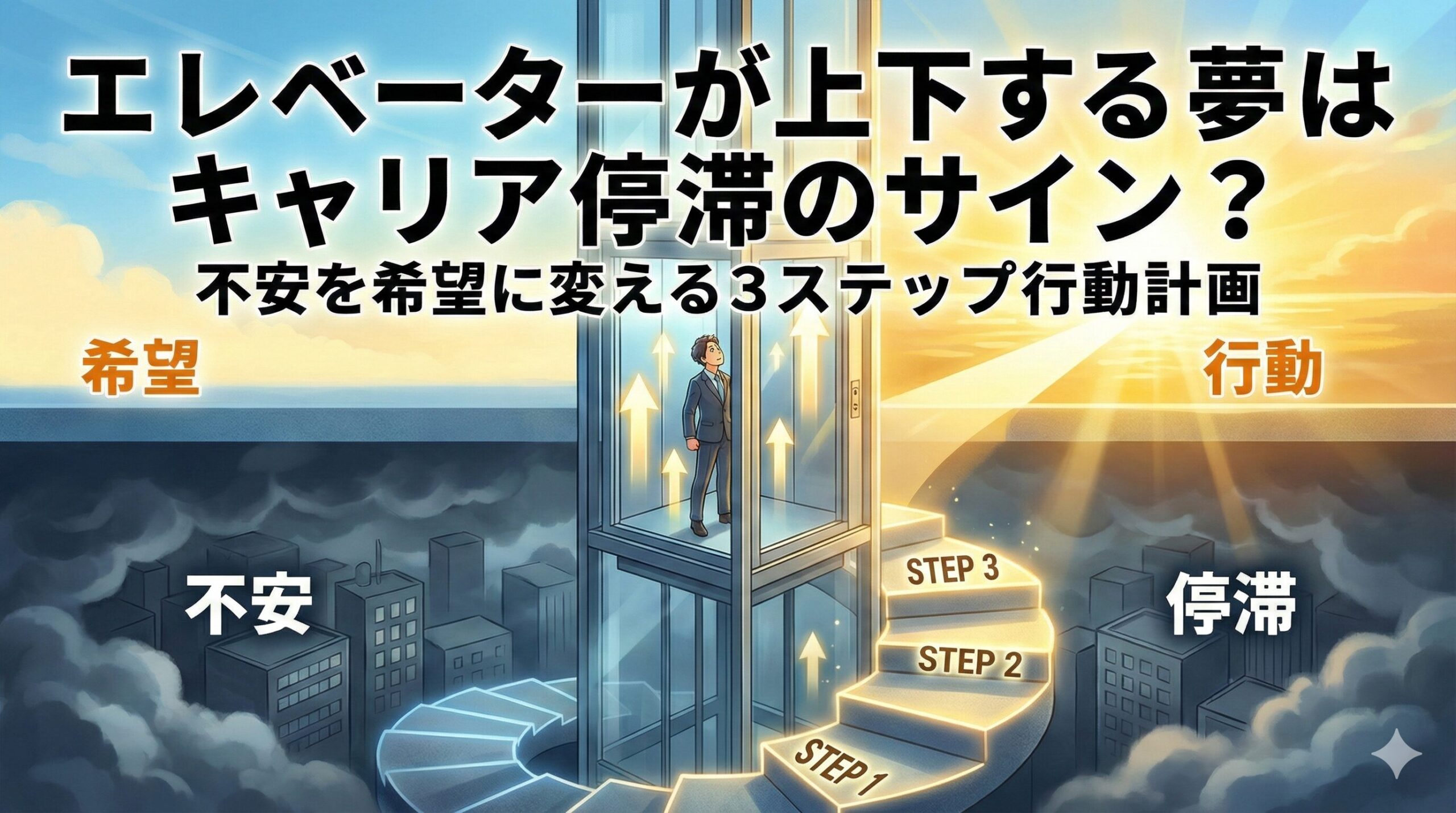 エレベーターが上下する夢はキャリア停滞のサイン？不安を希望に変える3ステップ行動計画