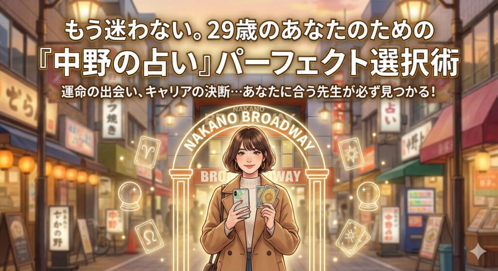 もう迷わない。29歳のあなたのための「中野の占い」パーフェクト選択術
