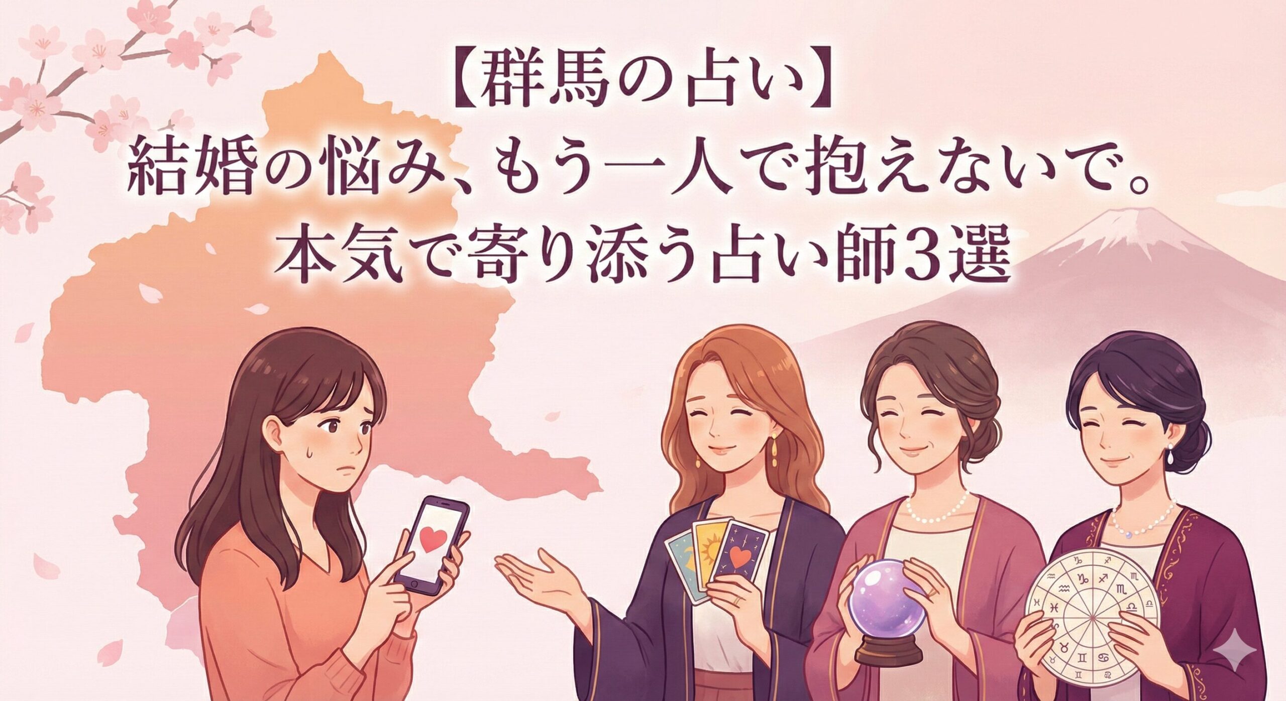 【群馬の占い】結婚の悩み、もう一人で抱えないで。本気で寄り添う占い師3選