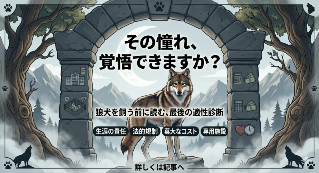 その憧れ、覚悟できますか？ 狼犬を飼う前に読む、最後の適性診断