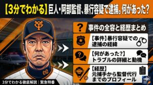 【3分でわかる】巨人・阿部監督、暴行容疑で逮捕。何があった？経歴・プロフィールまとめ