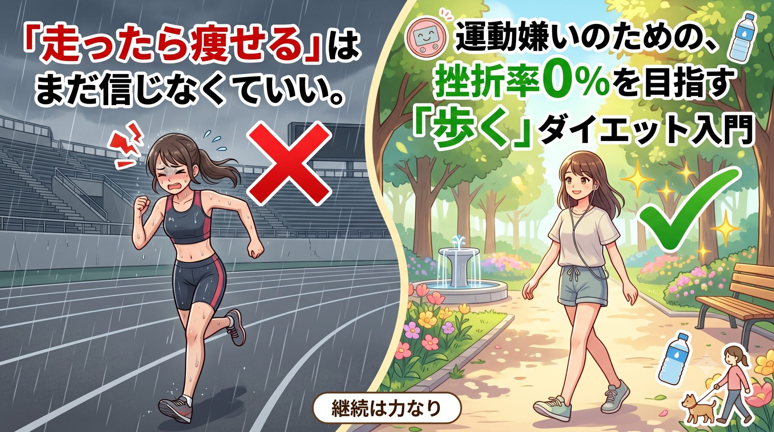 「走ったら痩せる」はまだ信じなくていい。運動嫌いのための、挫折率0%を目指す「歩く」ダイエット入門